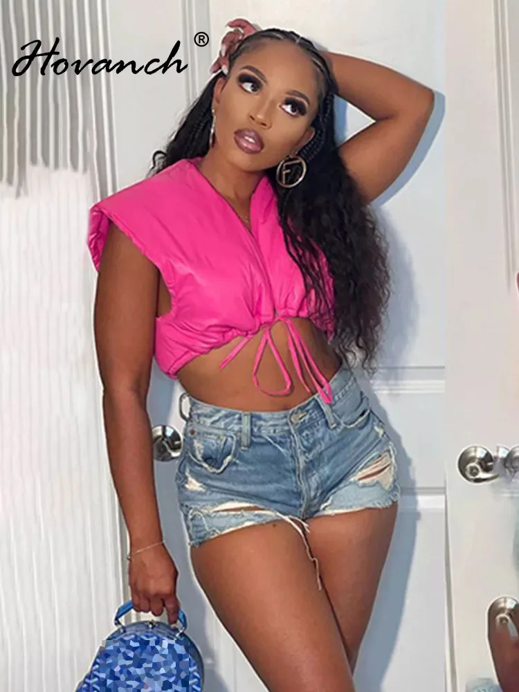 

Женская короткая куртка на молнии, с V-образным вырезом