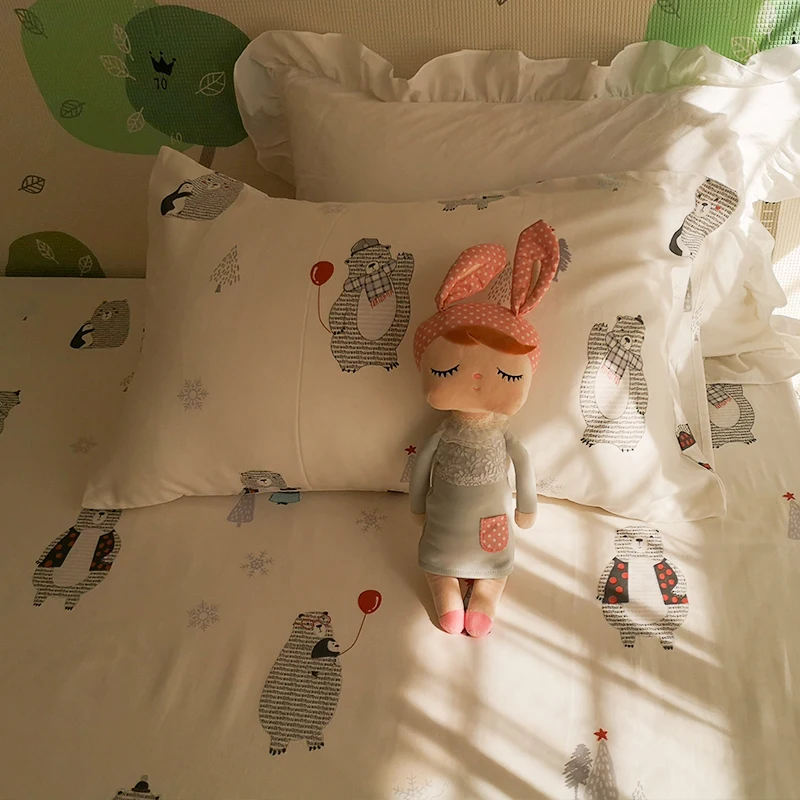 Cute Little Fish G Baby-Grade Soft Glutinous Pure Cotton Double-Layer Yarn Bed Sheet Single Piece Adult Naked Sl...