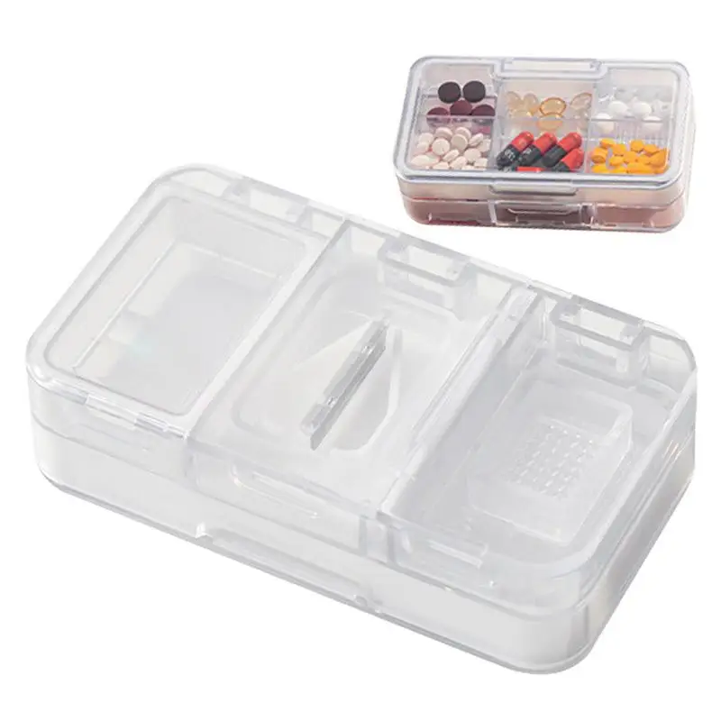 

Измельчитель таблеток Box многофункциональный измельчитель для мелких порошков с разделителями, многофункциональная измельчитель для таблеток, бытовая мельница для таблеток, товары для дома