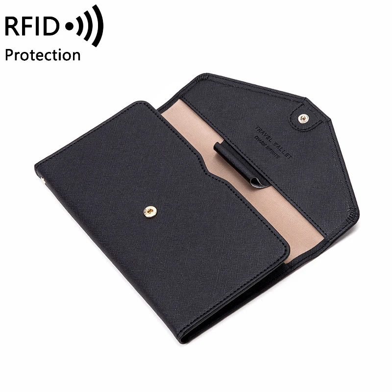 Кошелек Aliwood складной для паспорта кожаный чехол-органайзер документов с RFID