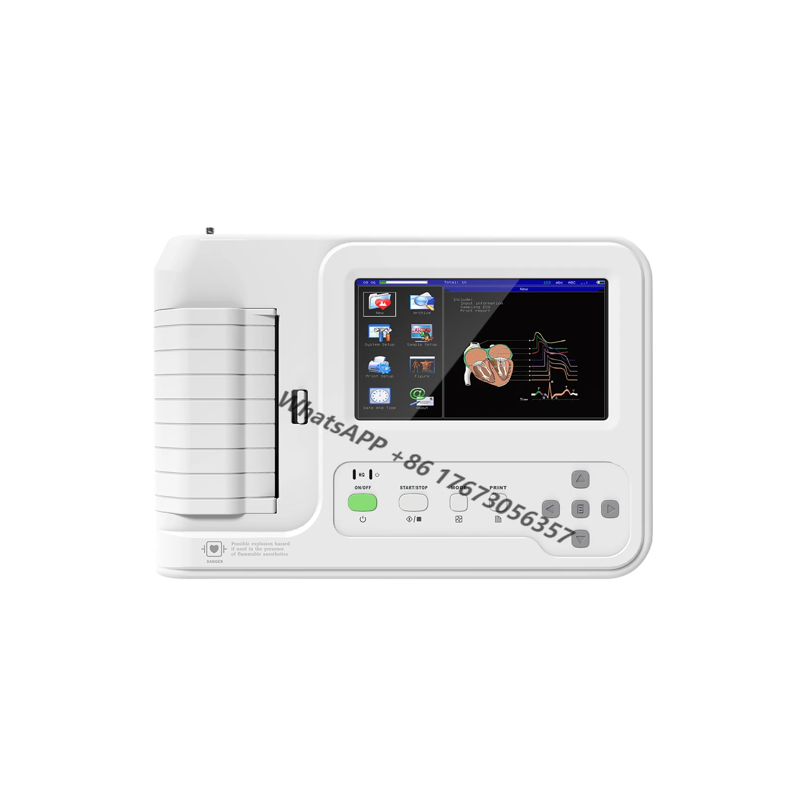 

ECG600G Electrocardiograph 6 Channel ECG Machine EKG Touch screen 12 lead Free Software interpretation