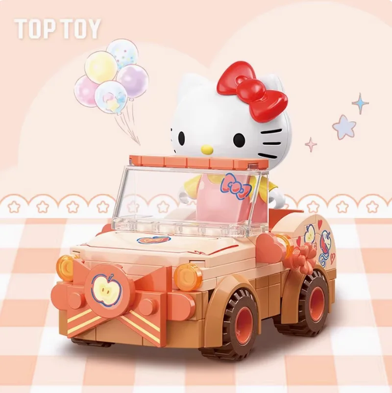 Sanrio Cute Kuromi, строительный блок, игрушечный автомобиль, собранная модель автомобиля из маленького флота, настольное украшение для девочек, праздничный подарок (art.: 3920cd63acc0e) - 3920cd63acc0e