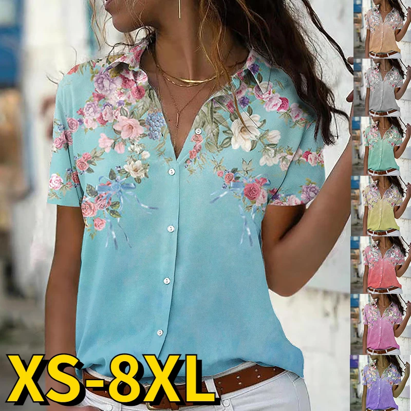 

Женская однобортная рубашка с отложным воротником, Офисная облегающая блузка на пуговицах с принтом, весна-лето 2023