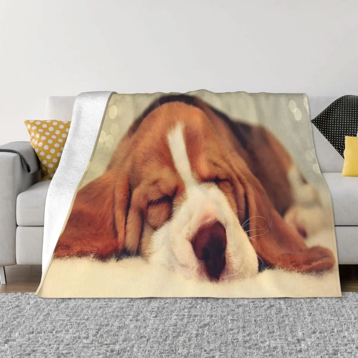 Buy Beagle cobertor flanela toda a temporada cão de estimação presente adultos crianças respirável leve lance cobertor para cama carro pelúcia fina colcha