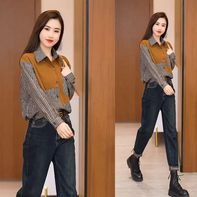 Женская рубашка в полоску