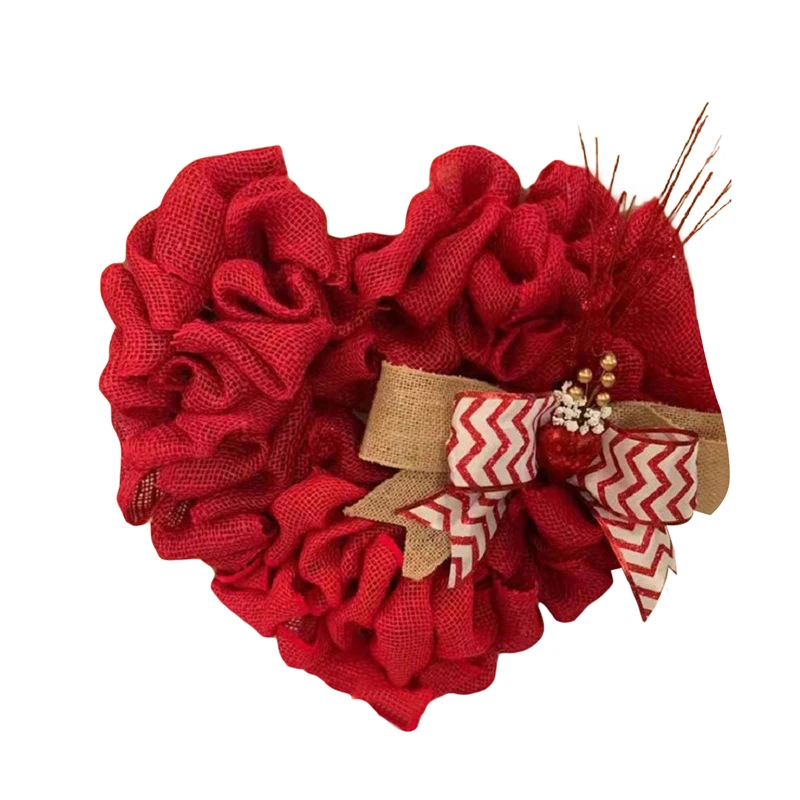 

YILEEGOO Valentine s Day Hanging Wreath Cloth Pleated Prop Yard Fence Wall Festival Pendent Decoration