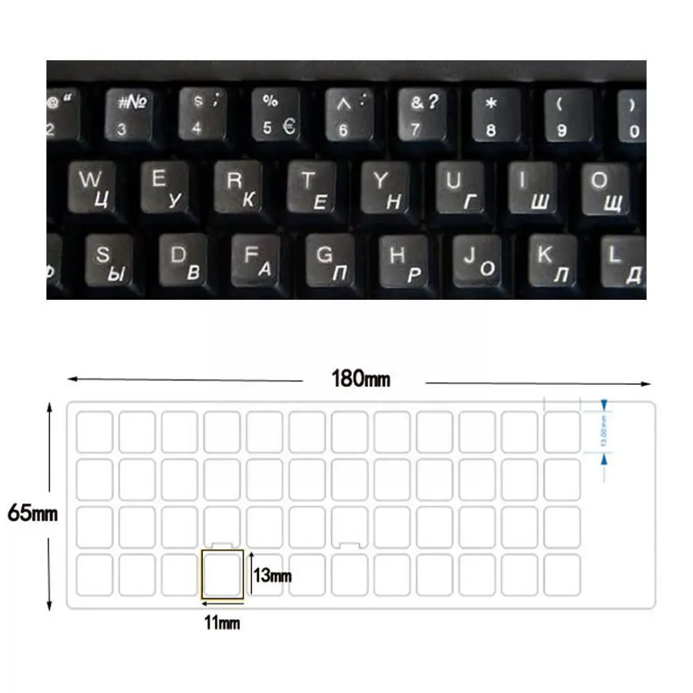 

Наклейки на клавиатуру T8b6 с русской раскладкой, прозрачные водонепроницаемые белые буквы с этикетками для ноутбука, компьютера, ПК, аксессу...