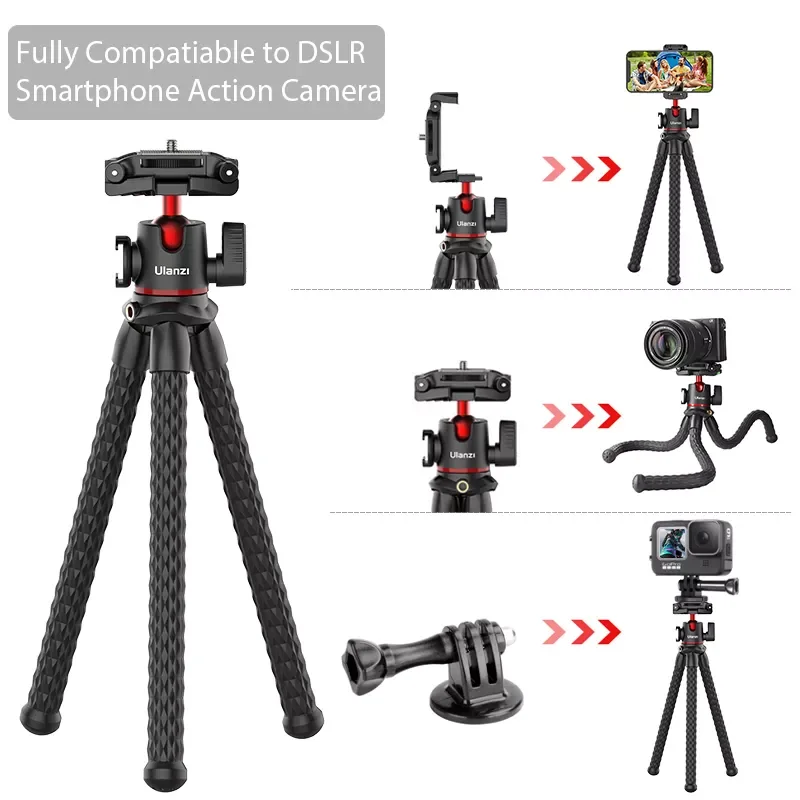 

2023 Ulanzi MT-33 Octopus Flexible Tripod DSLR SLR Camera Smartphone Vlog Tripod with Adjustable Ballhead Cold Shoe for LED Ligh