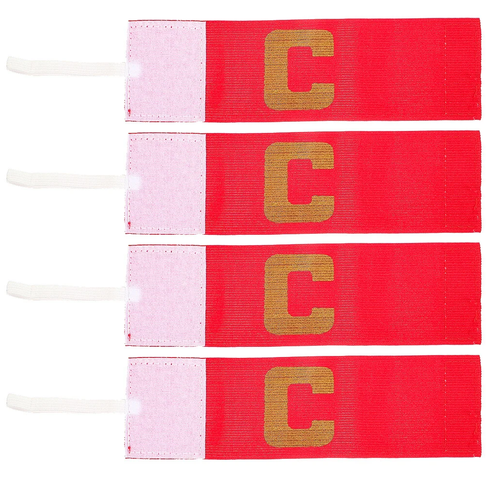 

4 Pcs Utensils Soccer Captain Armband Youth Kids Sports Players Polyester Portable Football