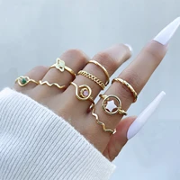 stillgirl 9pcs vintage stone gold rings for women boho natural pearl star geometric set female simple 2022 jewelry anillos mujer