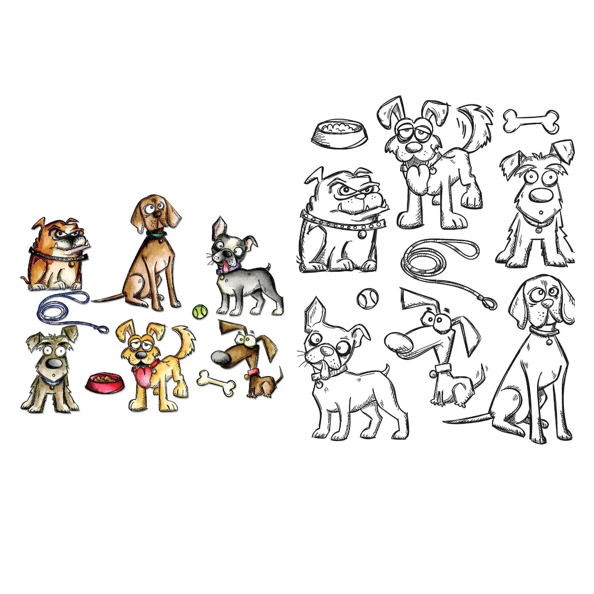 

Dog Set Metal Cutting Dies Stamps Scrapbook Embossed Paper Card Album Craft Template New For 2022 Arrive