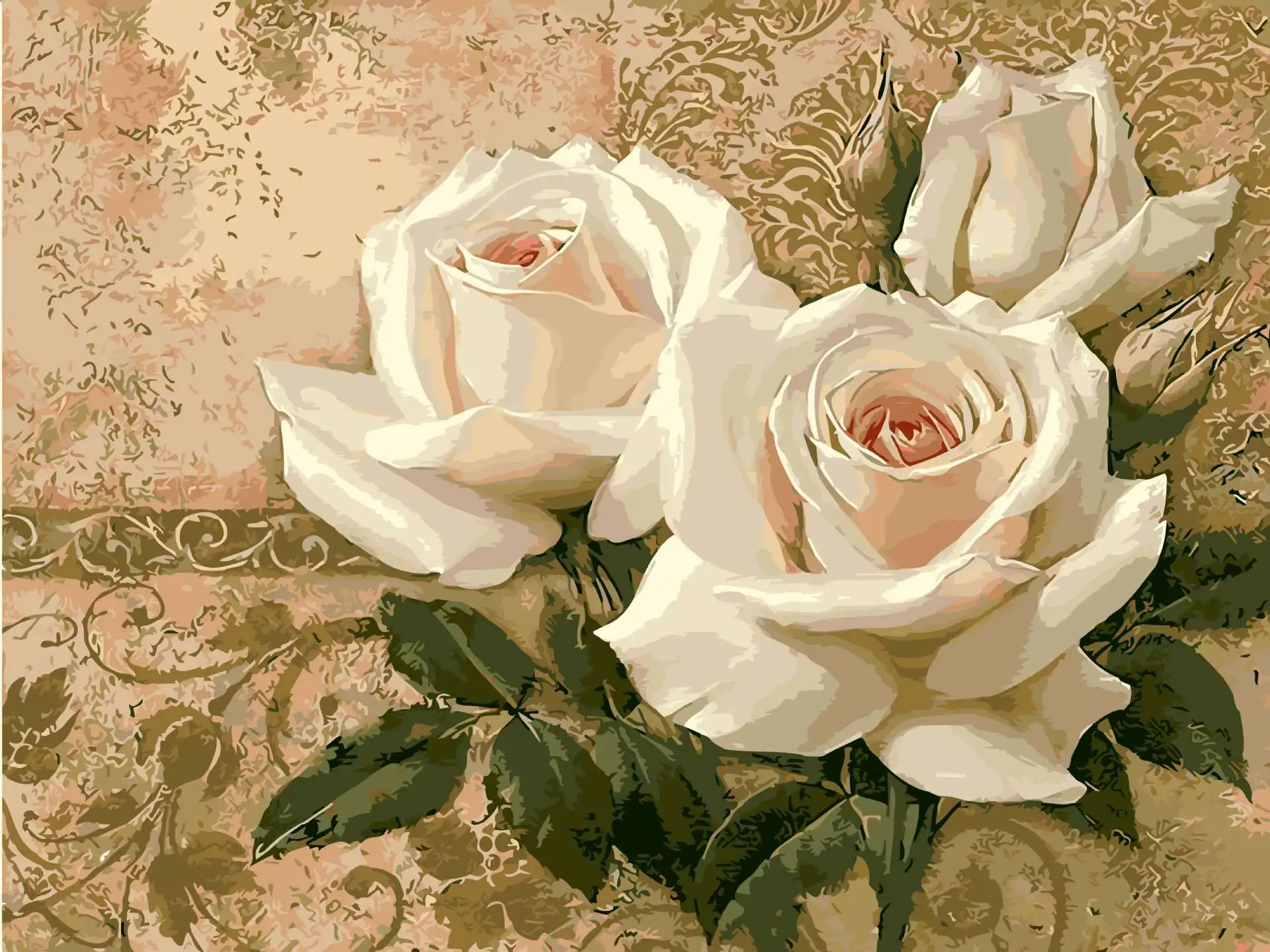 

3987Ann-Tulip diy digital oil painting oil painting acrylic flower painting explosion hand-filled landscape painting