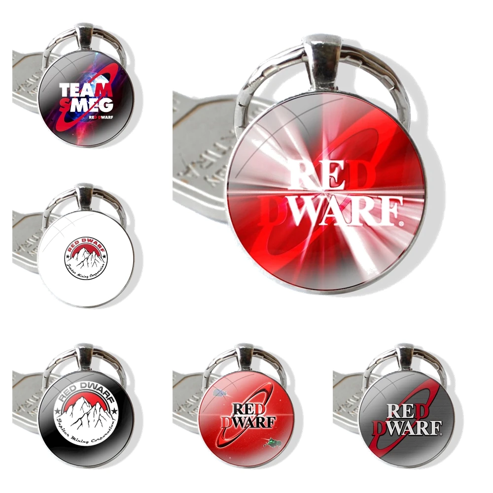 

Fashion Red Dwarf Glass Cabochon Keychain Pendant Car Key Chains Handmade