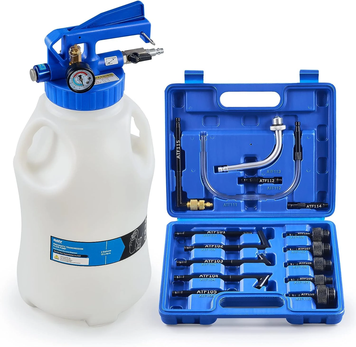 

Fluid Extractor and Dispenser Kit, 10L Pneumatic Transmission Fluid Transfer 2 Way Fluid Evacuator and Filler Oil Change Kit 1