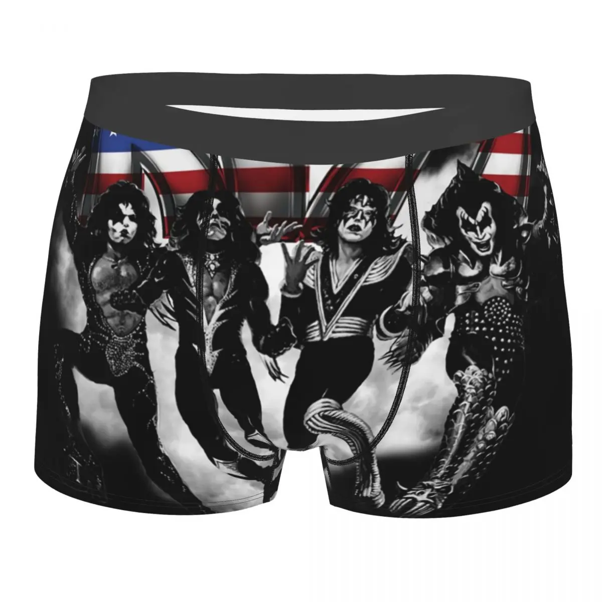 Индивидуальное нижнее белье для мужчин Kiss Band эластичные мужские трусы-боксеры из