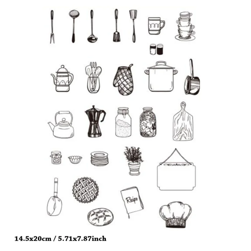 14 5*20 см марки для кухонной посуды резиновые наклейки ручной скрапбукинга