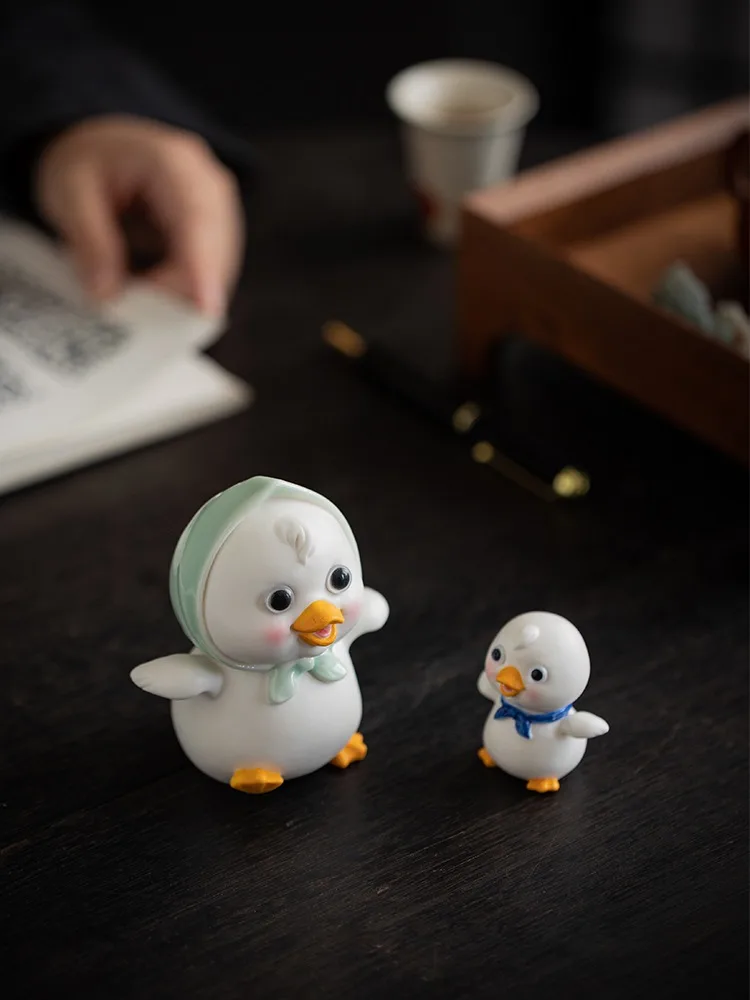 Керамический чайный домашний питомец креативный чай с милым утенком скульптура