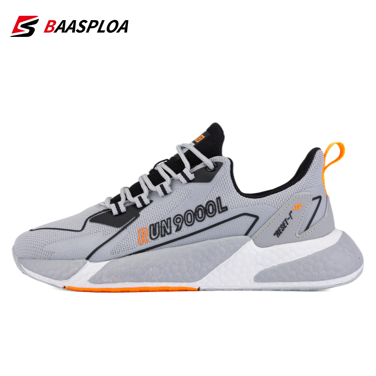 Baasploa 2022 Spring Men Walking Shoes Fashion Mesh Sneaker Breathable Male Casual Shoes Lace Up Comfortable Sneaker