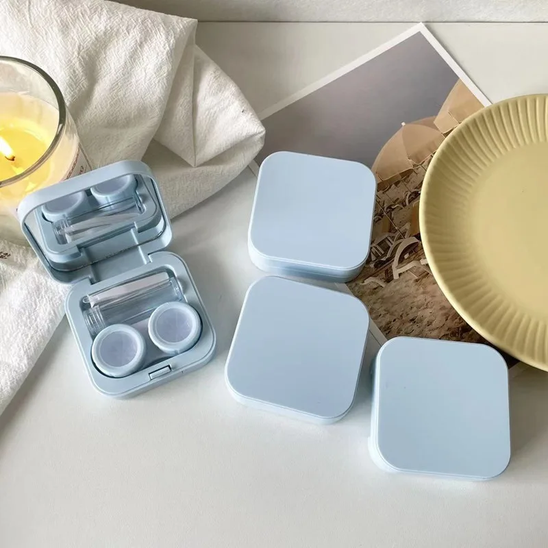 Чехол для контактных линз контейнер хранения коробка ухода с зеркалом