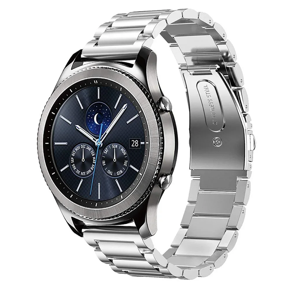 Фото Металлический ремешок 22 мм 20 мм для Samsung Watch 3/Gear S3 Classic/Frontier/Gear Sport/S2 Classic, браслет для Huawei Watch GT-2-3 Band №4