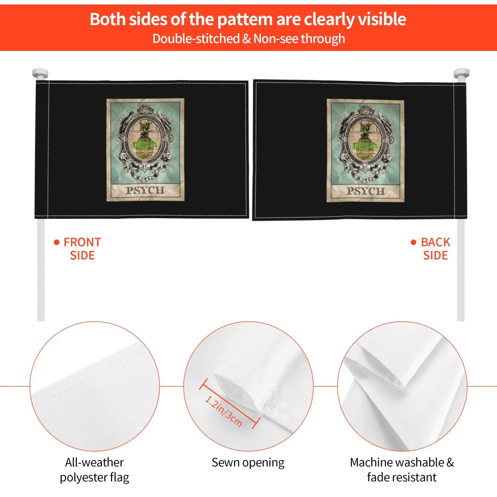 Карты для уличного декора Psych Tarot флаг автомобиля психон Шон Спенсер Бёртон Гесер