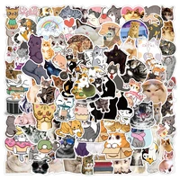 102550pcs cute cat stickers animal decals diy suitcase fridge phone laptop guitar car graffiti cartoon sticker kids toy