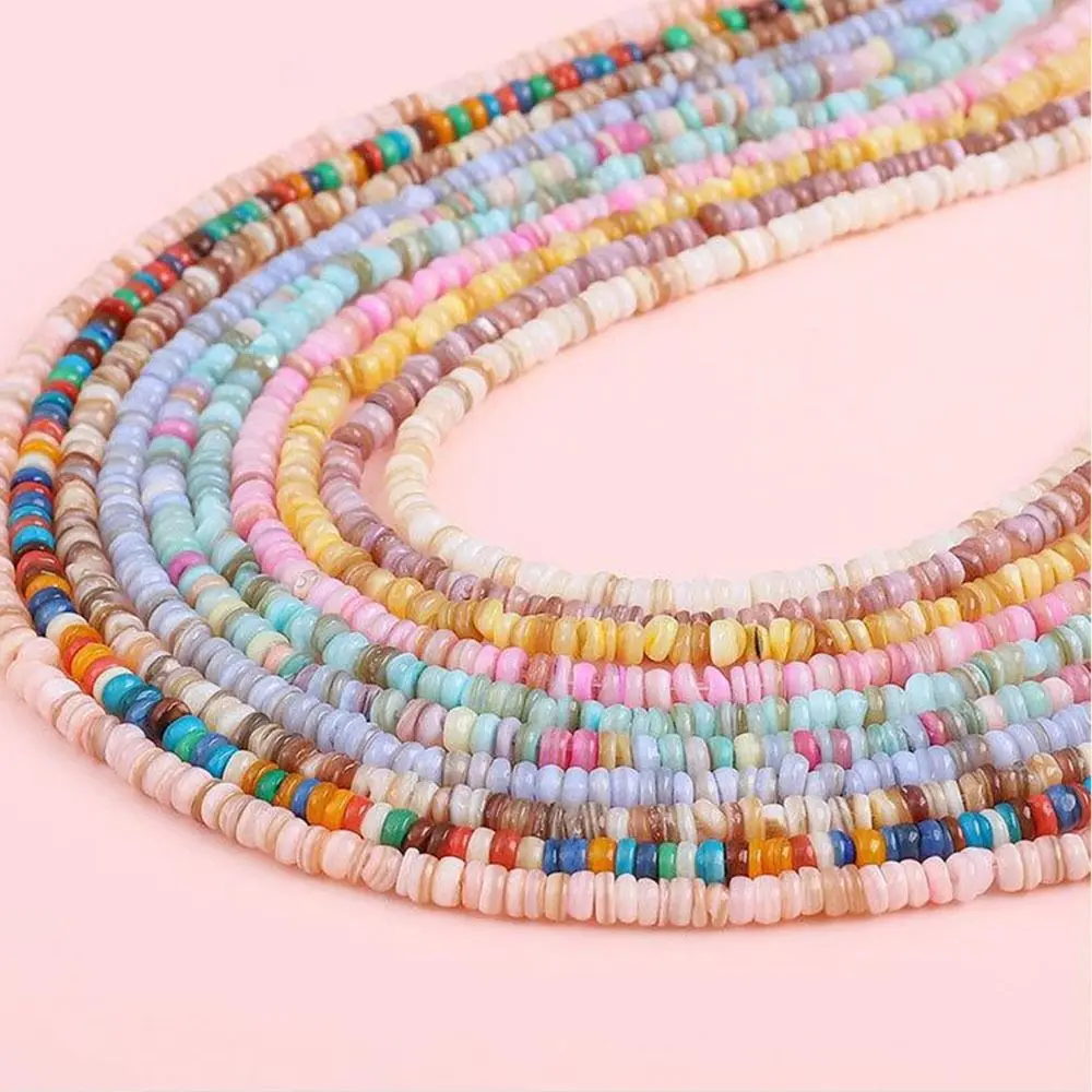 Плоские круглые бусины-разделители из натуральной ракушки Прочные разноцветные