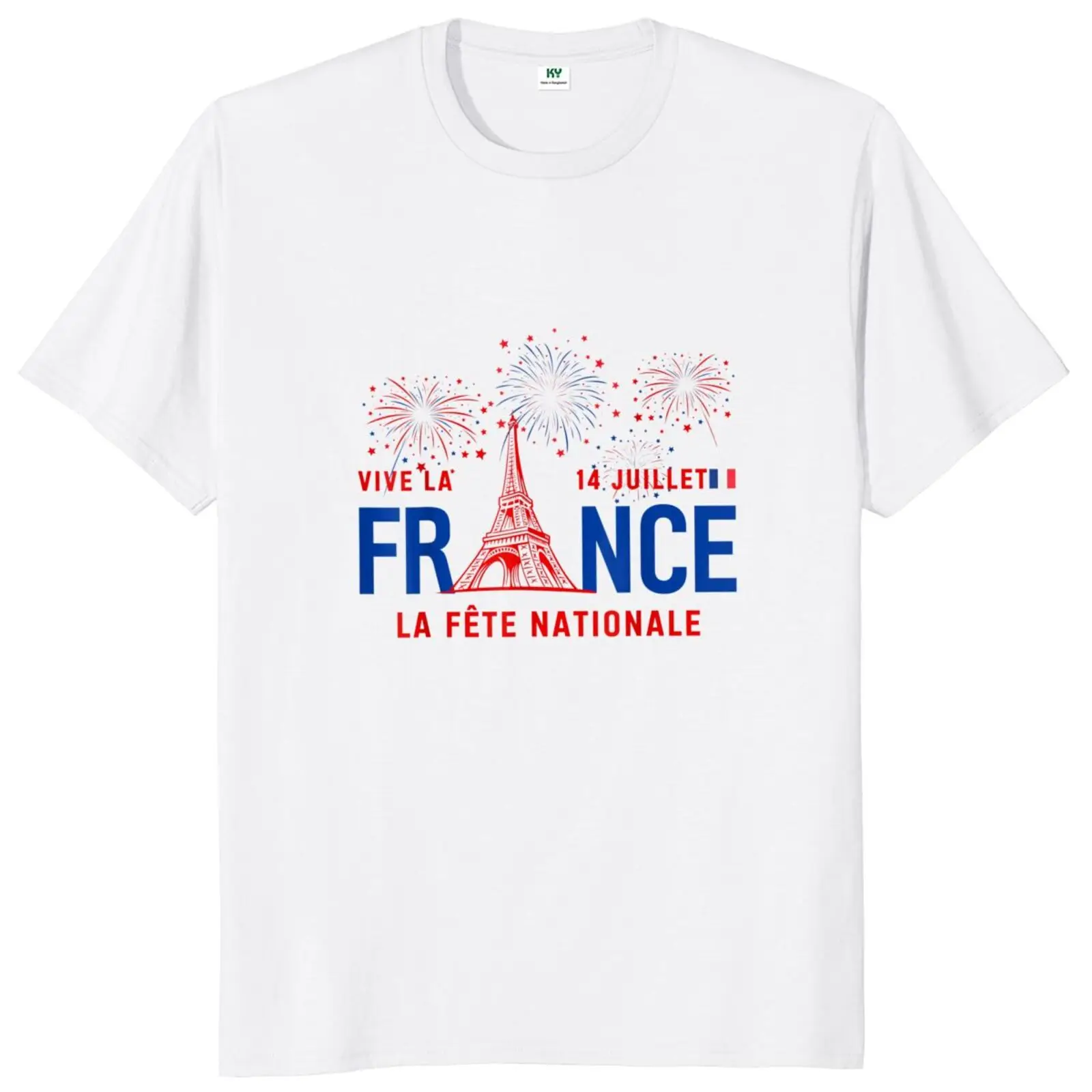 

Fete Nationale Francaise T Shirt Funny French National Day July 14 2022 Patriotic Flag Tops Summer Soft Cotton Men Women T-shirt
