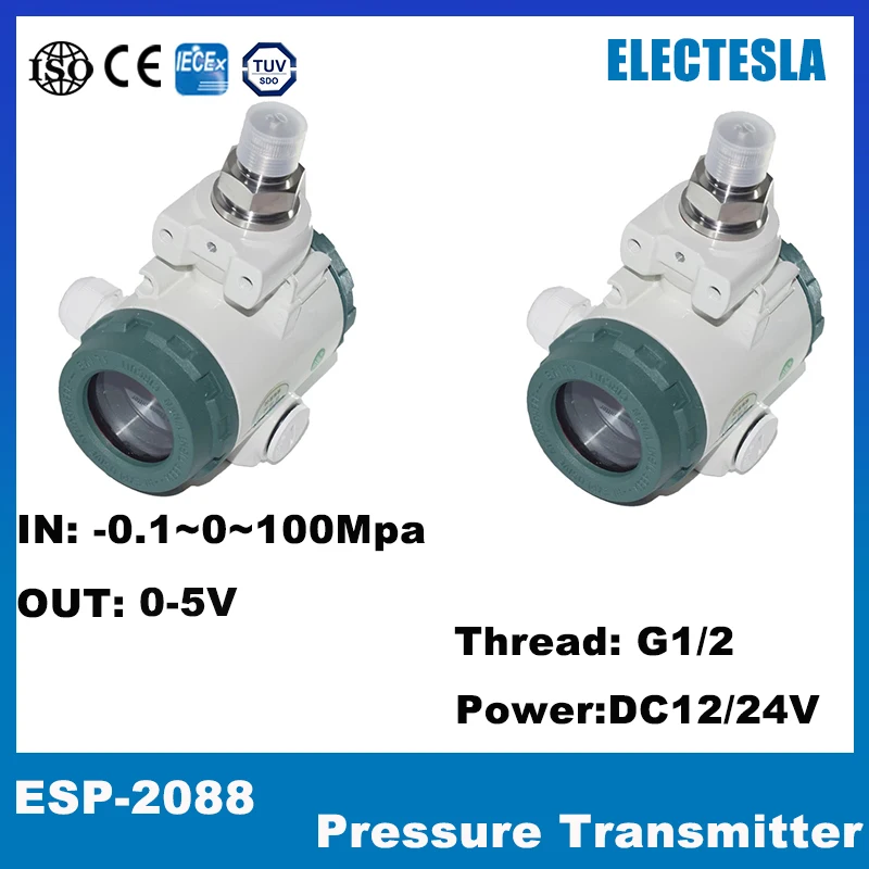 Tank Pressure Transmitter For Oil Water Gas Pressure Sensor 0-5V Output DC24V 2.5Mpa Piezoresistive Pressure Sensor Transmitter