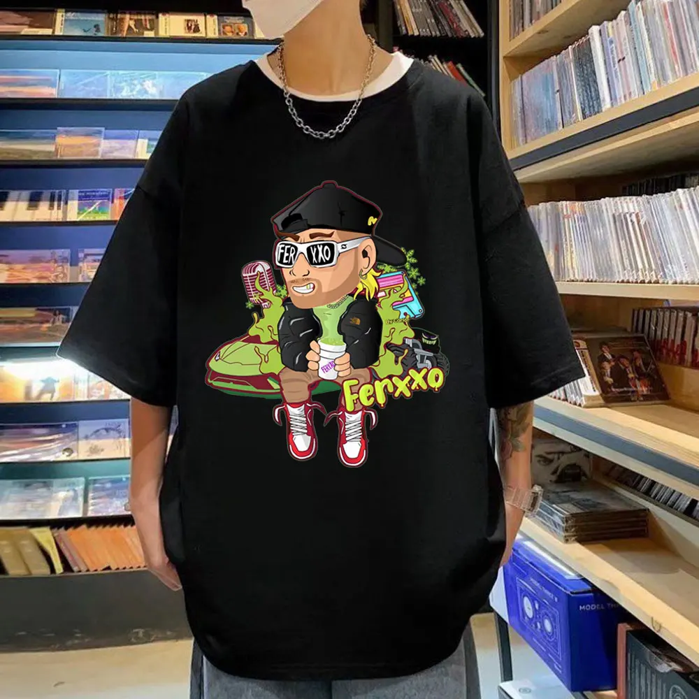 

2023 Feid ferxxo tour t shirts men women fashion High quality short sleeve t-shirts summer streetwear Hip Hop Oversized t-shirt