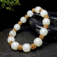 hot selling natural hand carve jade old bead baranglet bracelet fashion accessories men women luck gifts