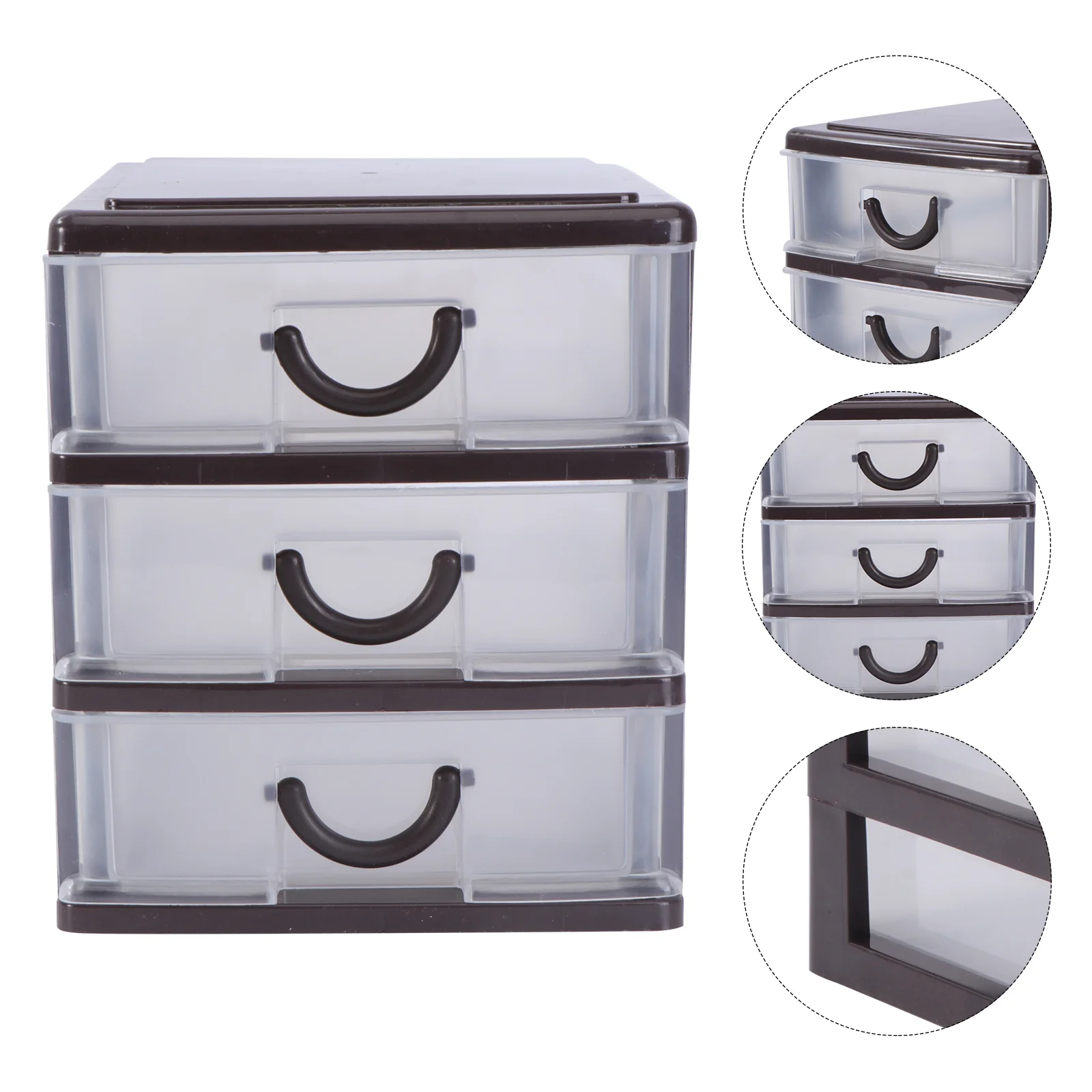 Small Storage Box Transparent Stationery Container Organizing Holder