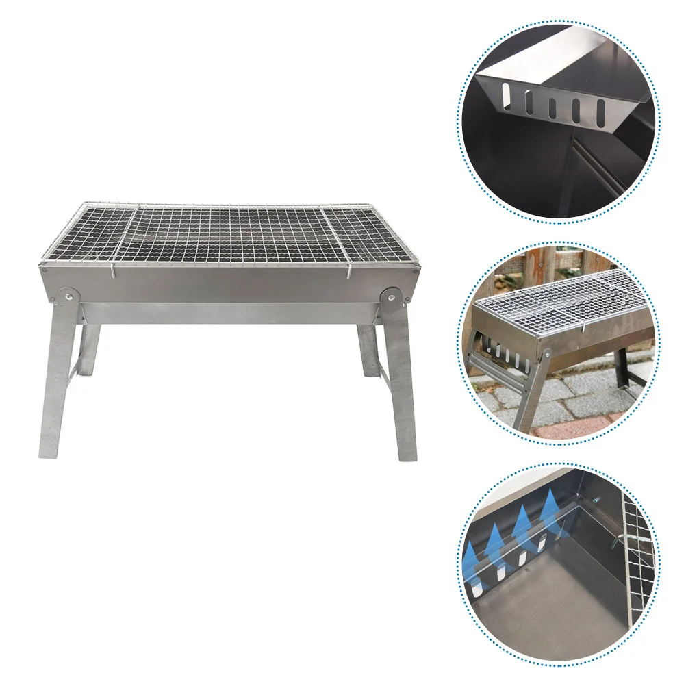 

Складной гриль для пикника, инструмент из нержавеющей стали для кемпинга и барбекю