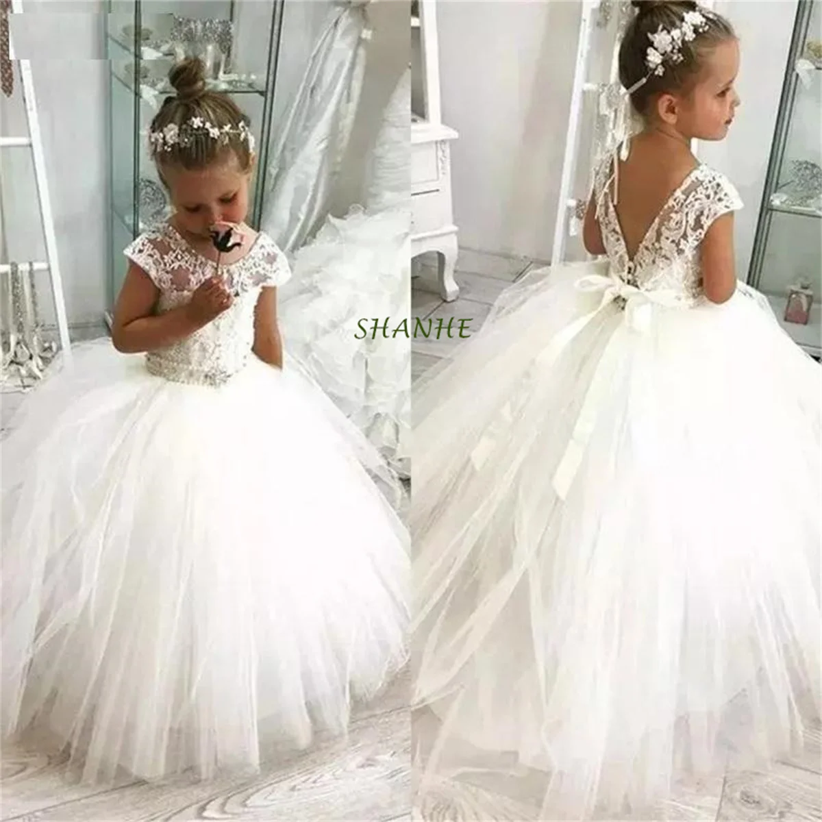 Luxury Flower Girl Dresses for Wedding Party First Pageant Communion vestidos primera comunion para ninas