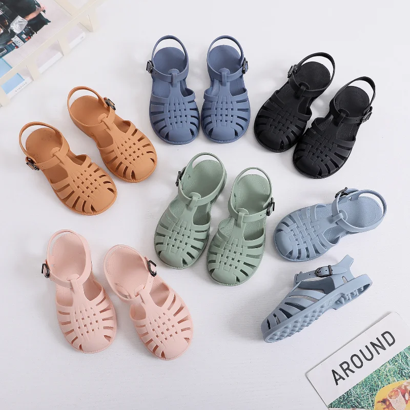 

Summer Children Sandals Baby Girls Toddler Soft Non-slip Princess Shoes Kids Candy Jelly Beach Shoes Boys Casual Roman Slippers