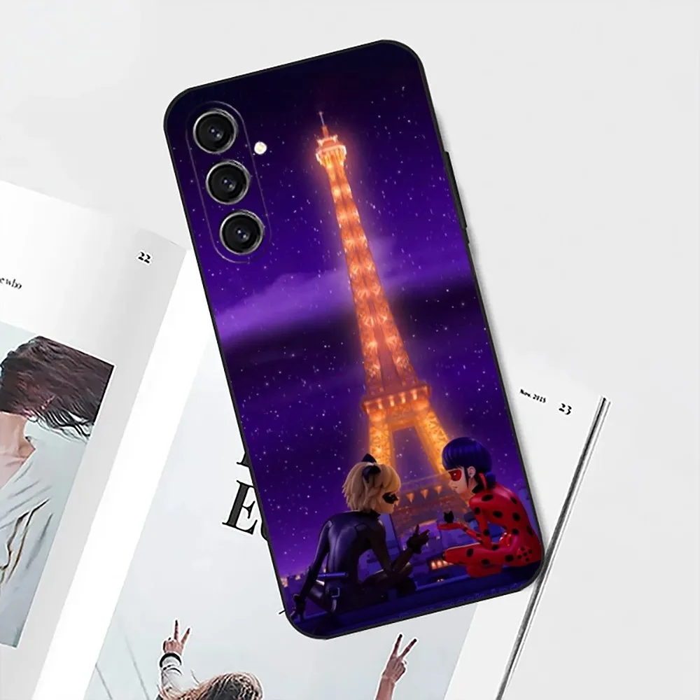 Чехол для телефона Cat Noir Samsung S25 S24 S21 S22 S23 S30 Ultra S20 Plus Fe Lite Note 10 9 5G L-LadybugES-S черный