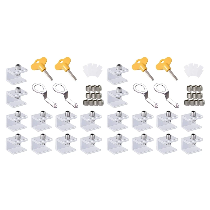 

20PCS Adjustable Sliding Window Locks Stop Aluminum Alloy Door Frame Security Lock Child Window Locks