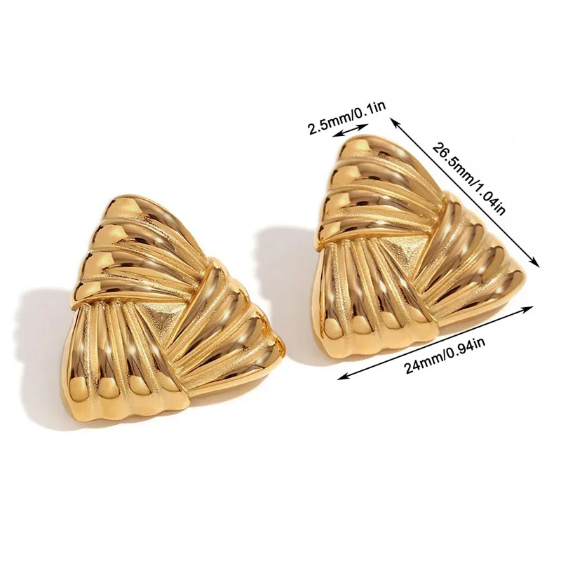 Металлические треугольные серьги панковские геометрические с текстурой для