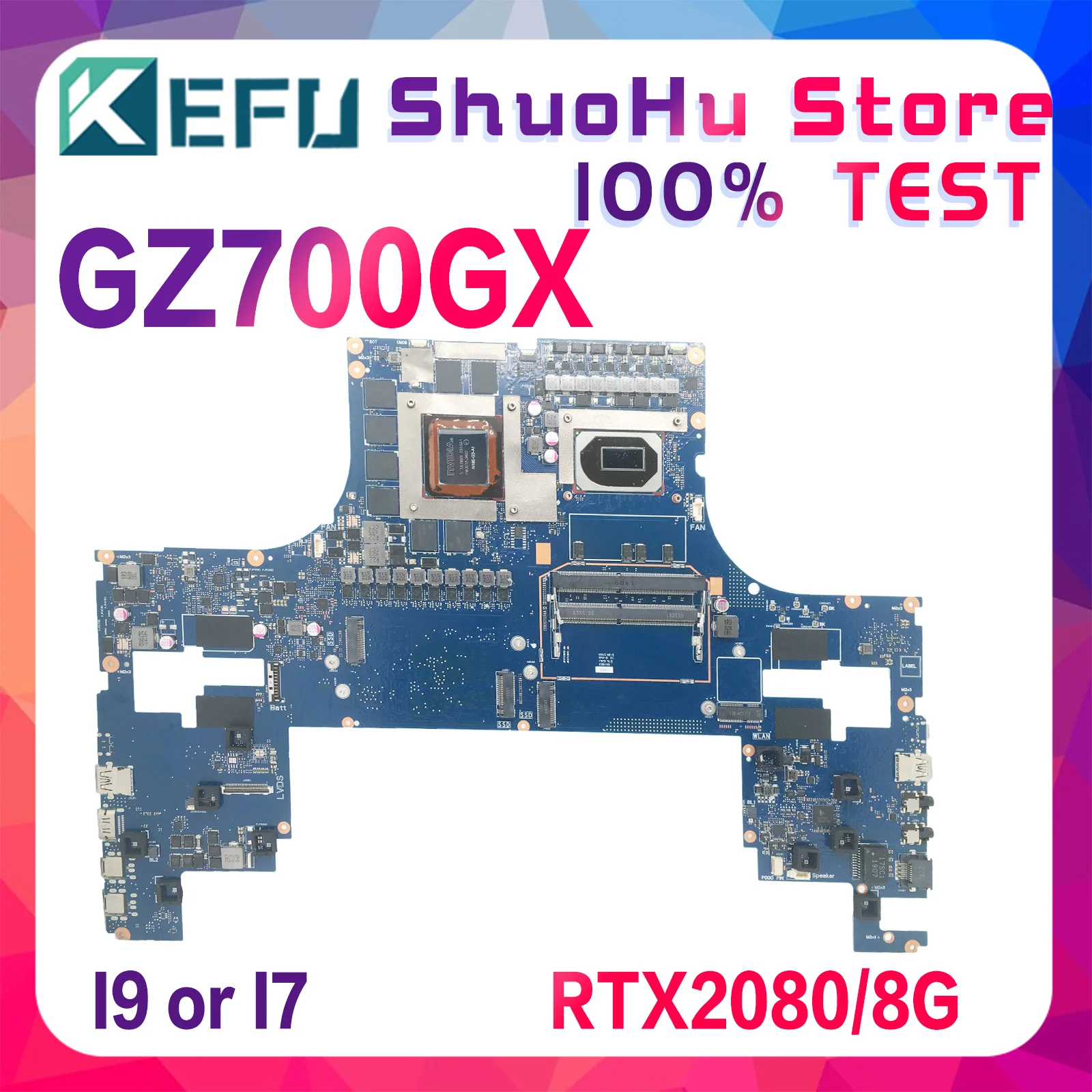 

KEFU Mainboard GZ700GX GZ700G AZ700G AZ700GX Laptop Motherboard I9-9980HK RTX2080/8G I7 CPU MAIN BOARD