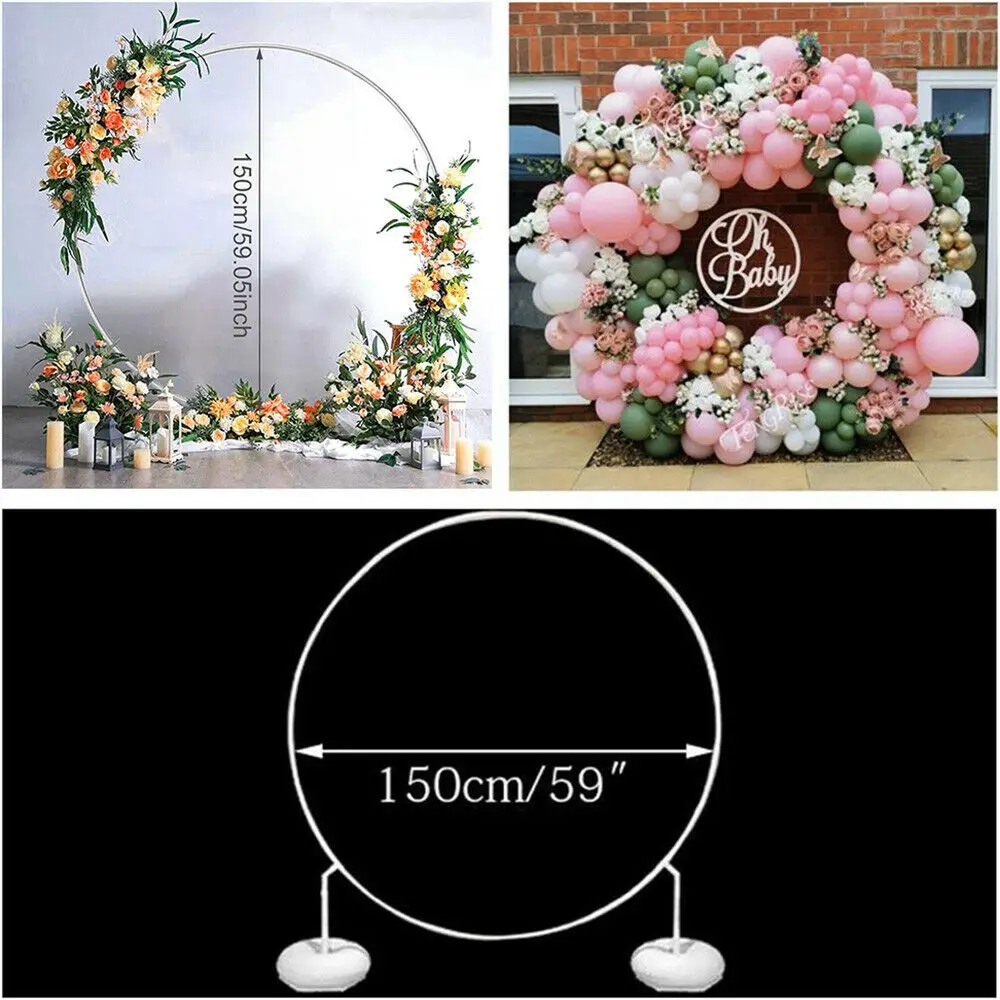 

Wedding Arch Frame with Base Plastic Round Balloon Arch DIY Wreath Holder Wedding Birthday Party Decor Garden Arch Stand Shelf