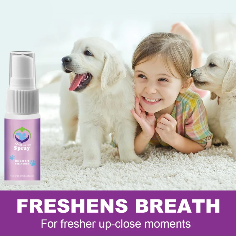 

20ml Pet Spray Eliminate Bad Dog Cat Mouth Teeth Clean Breath Bad Naturally Fights Plaque Tartar & Gum DiseaseMouthFreshener