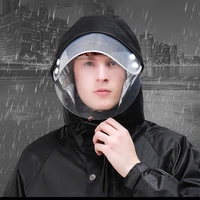 waterproof nylon raincoat jacket pants set plastic hooded raincoat black travel hiking chubasquero hombre travel coat gift