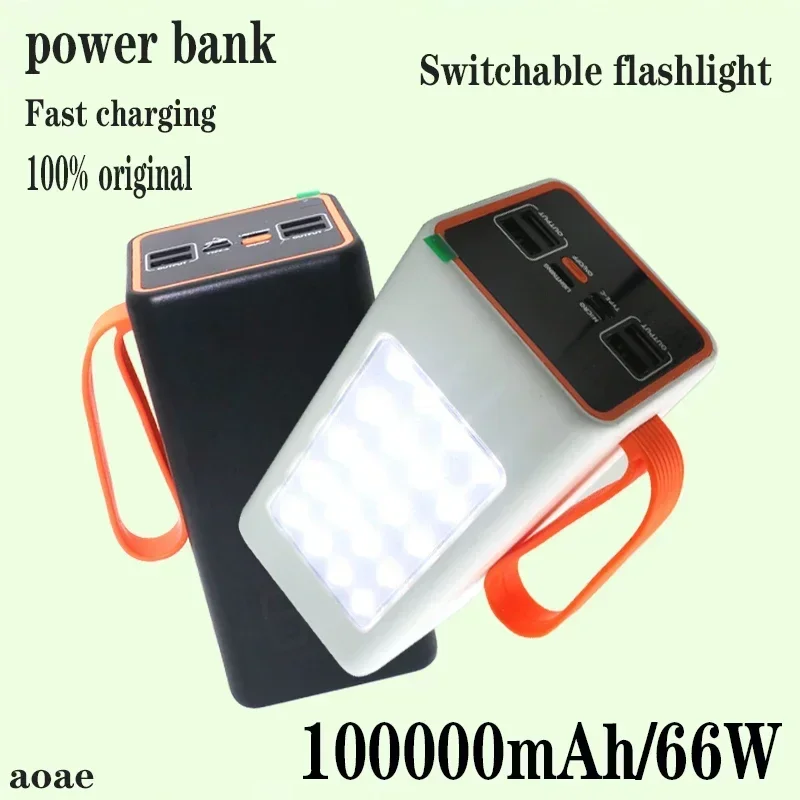

Power Bank 100000mAh with large capacity for mobile phones with USB tool 66W fast charging with LED light