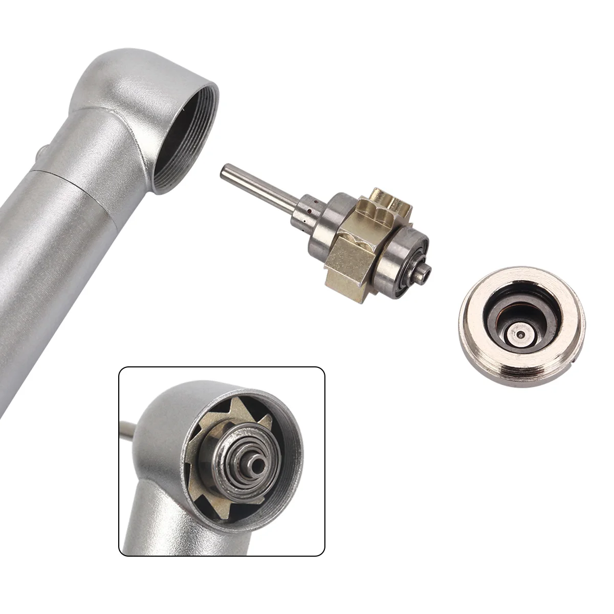 Dental E-generator LED High Speed Stainless steel bearing Push Button Standard Head 3 Spray Handpiece Autoclavable 2/4holes