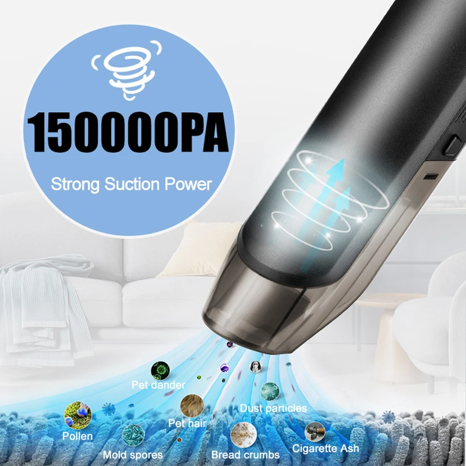 Мощный беспроводной ручной пылесос для автомобиля 150000 Па