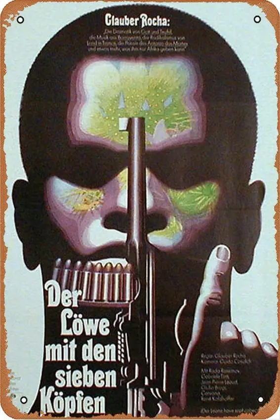 Лев имеет семь головок The/Der leone have sept cabecas Movies Металлическая жестяная вывеска 8x12