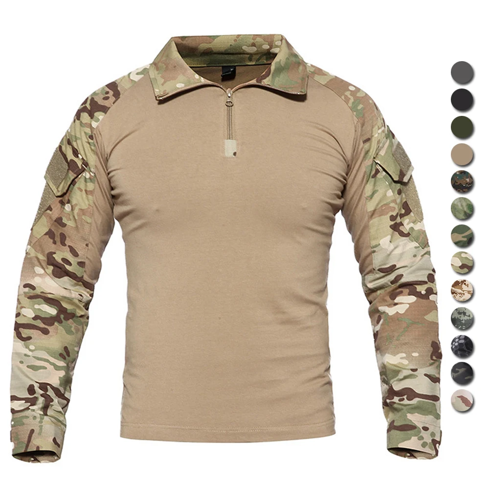 Outdoor Tactical Shirts Men Military CP Frog Quick-dry CS Airsoft Camouflage T-Shirt Combact Hunting Paintball Gear Army Uniform