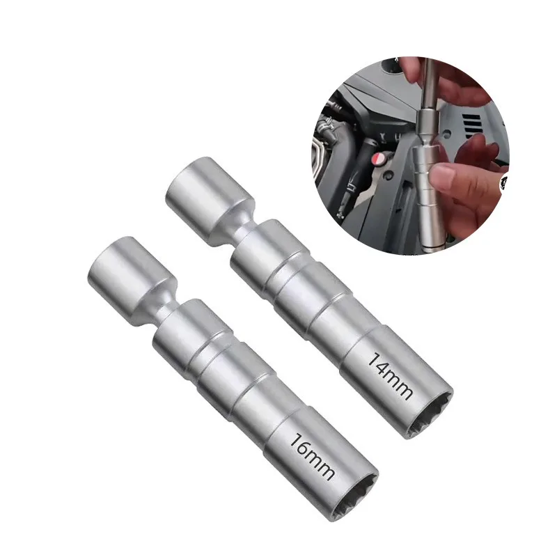 

14mm 16mm Car Repairing Tool Spark Plug Socket Wrench Magnetic 12 Angle Spark Plug Removal Tool Thin Wall 3/8" Drive Sockets
