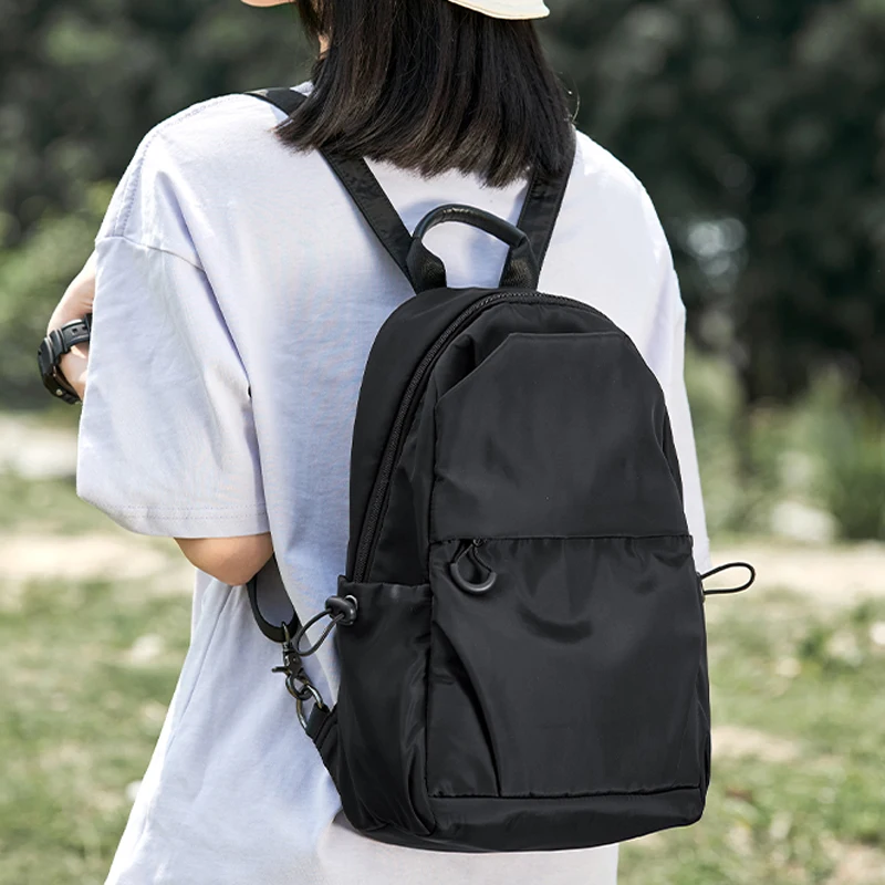 

Solid Color Mini Women Backpack 10 Inch Ipad Oxford Waterproof Commuter Bag Minimalist Design Lightweight Sports Mochila