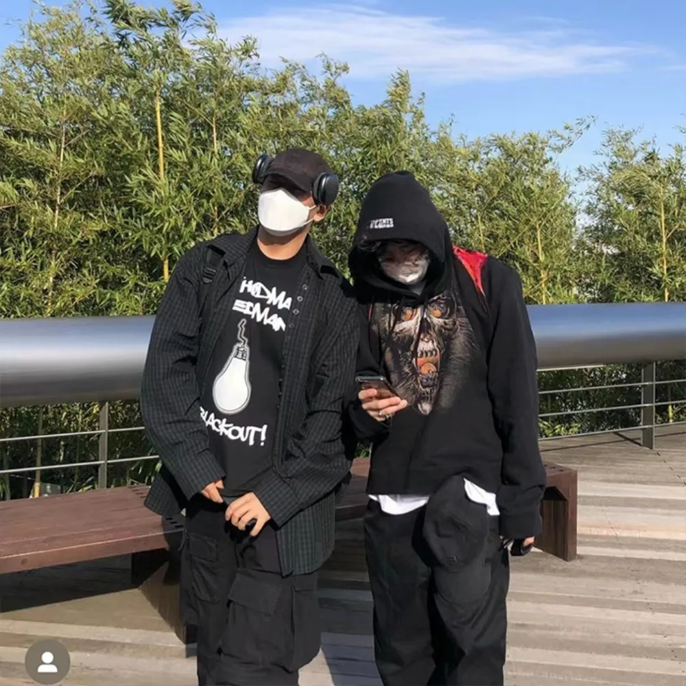 NIGO мужской свитер с подплечниками и призрачным лицом толстовка капюшоном